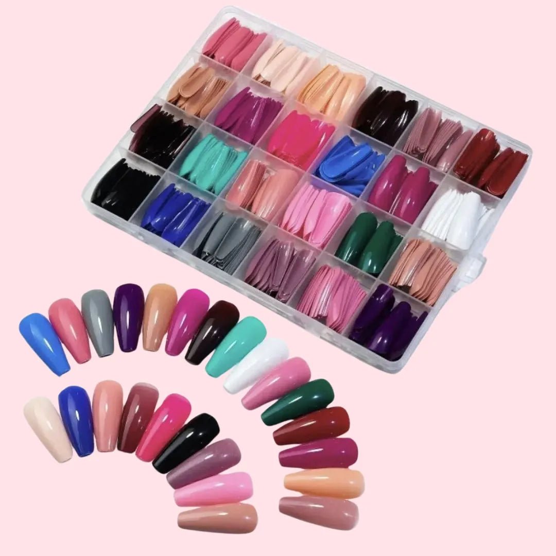 24 Colors Artificial Nails Pack – Long Lasting & Stylish False Nails