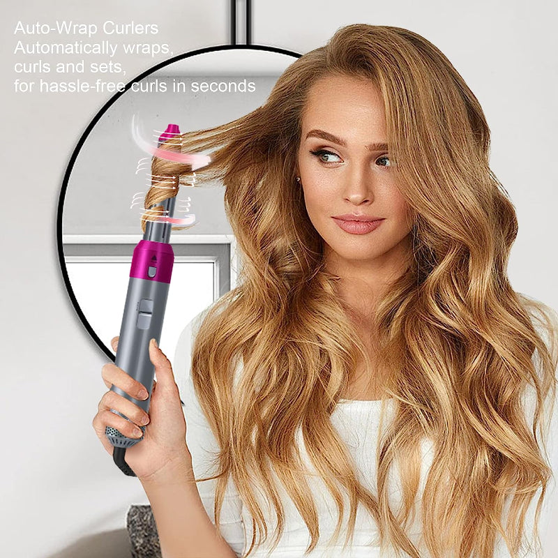 5 In 1 Detachable Hair Dryer Electric Blow Dryer Comb Negative Ion Straightener & Hair Curler