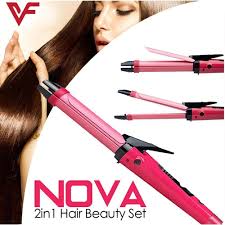 2 in 1 hair straightener comb and curler