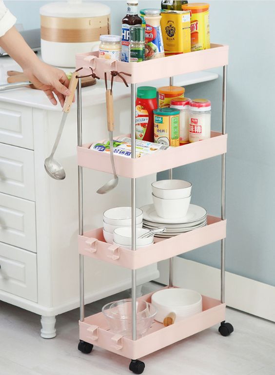 : 4-Layer Wheeled Trolley Cart Organizer